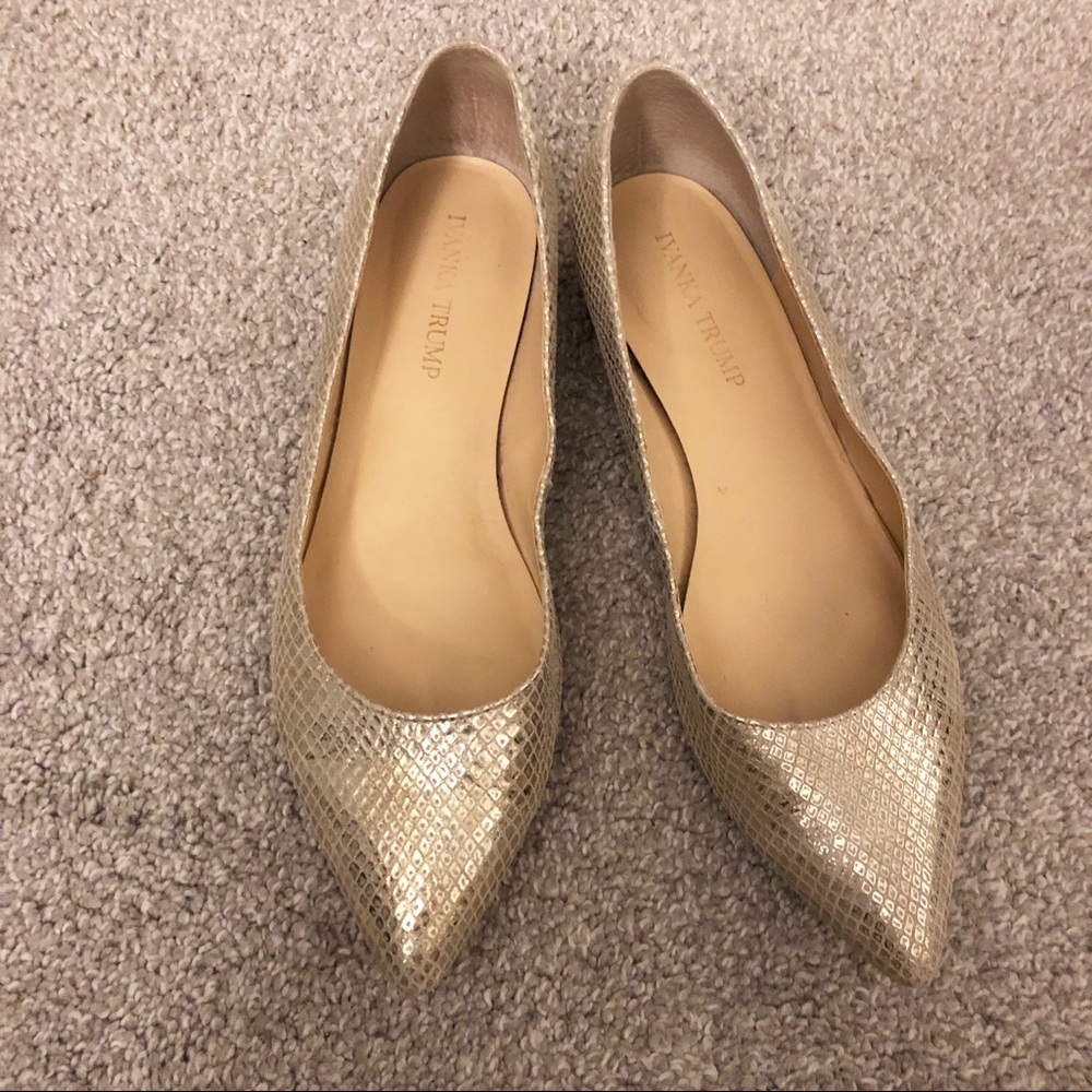 Ivanka Trump Itchic Metallic Snakeskin Flats